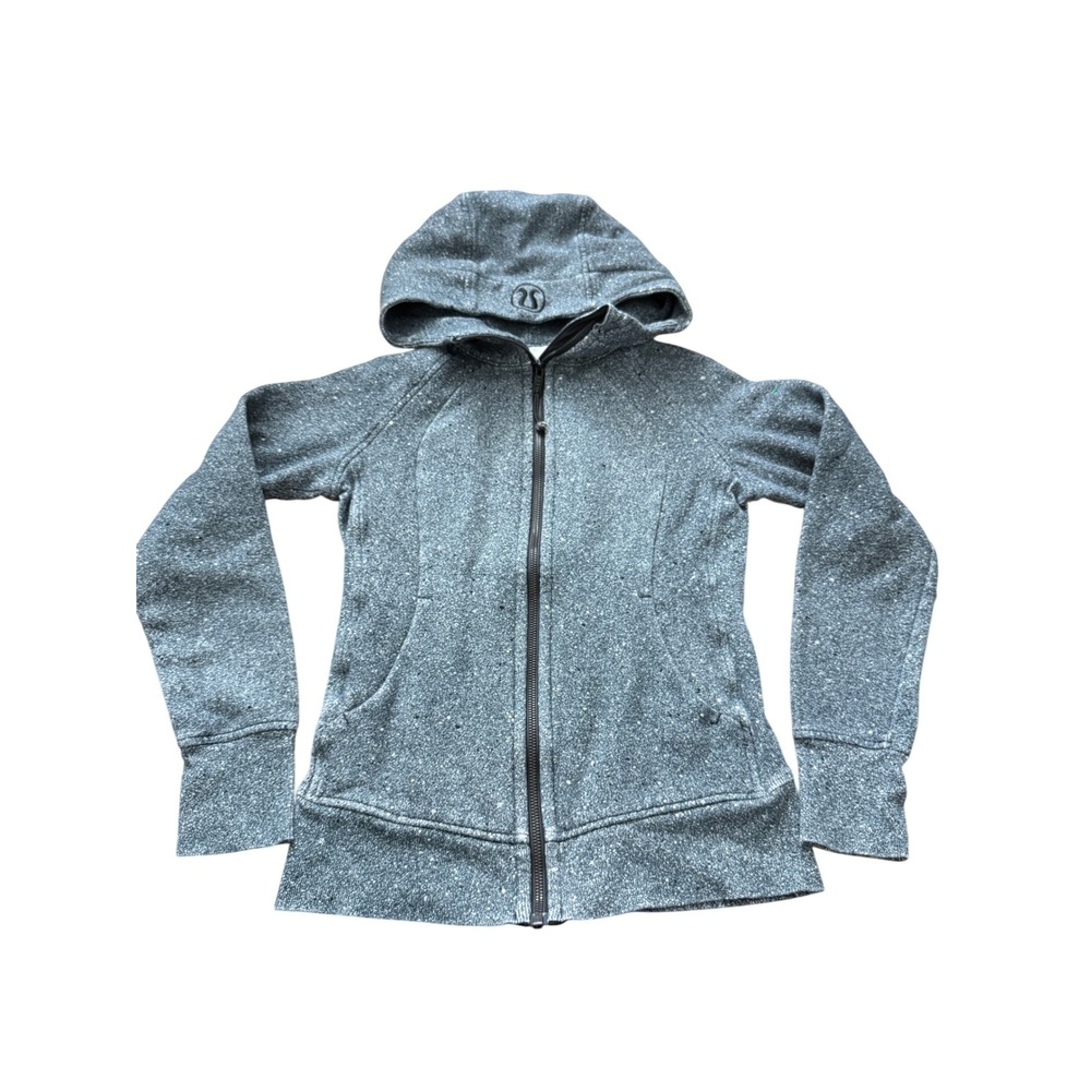 Lululemon Scuba Hoodie Full Zip Grey Speckled Salt and Pepper Size 4 W4AWPS